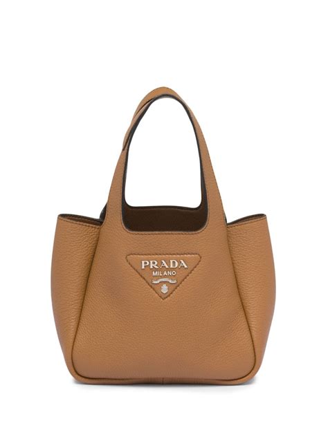 prada logo plaque tote bag|prada embossed logo handbag.